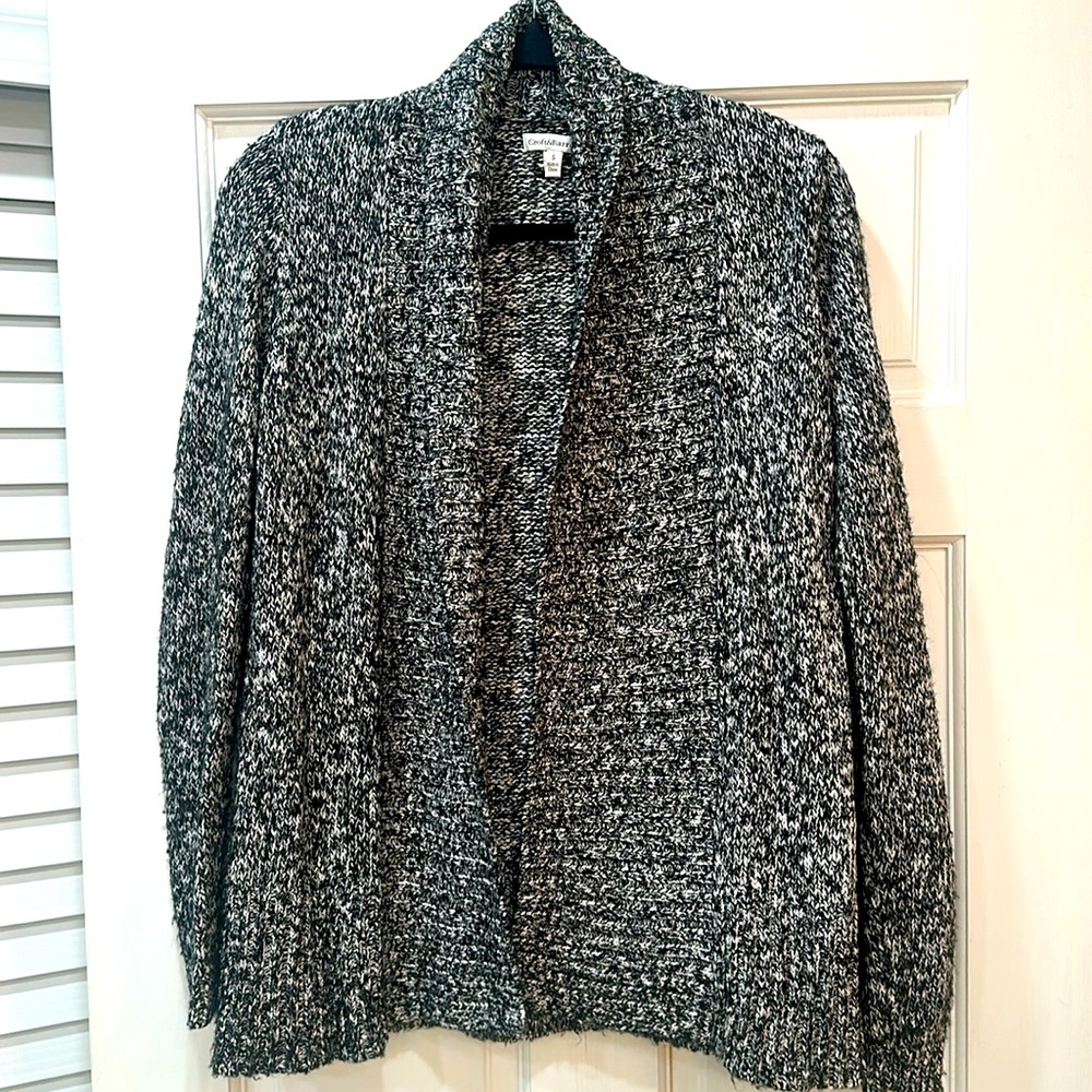 Ladies black and white cardigan. Size small